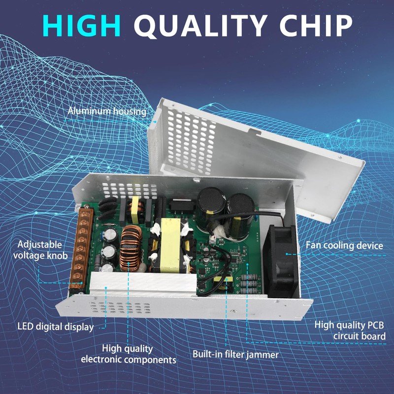 NUOWEIDE 24V 50A 1200W Power Supply Transformer, 110V AC to