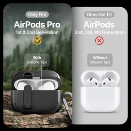 MAGEASY Design for AirPods Pro 2nd Generation Case Cover - Rugged AirPods Pro Case with Lock | Supports Wireless & Wired Charging | Includes Carabiner - Odyssey
