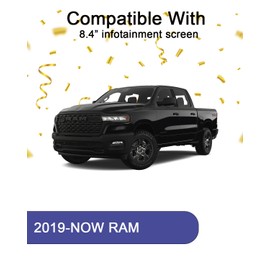 KOOGEN Tempered Glass Screen Protector for Dodge Ram 1500 2019-2025,Infotainment Navigation Screen Film Compatible With Ram 2500 3500 2025 2024 2023 Accessories - 8.4 inch