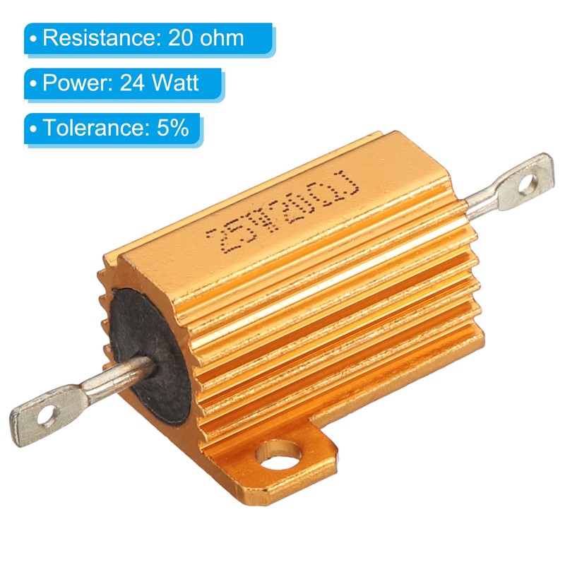 PATIKIL 25W 20 Ohm Aluminum Shell Resistor 2 Pack Aluminum