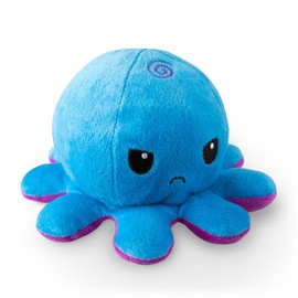 TeeTurtle | El Pulpo Reversible Original Plushie | Diseño Patentado | Juguete sensorial para Alivio del estrés | Morado y Azul | Feliz + Enojada | Muestra tu Estado de ánimo sin Decir una Palabra