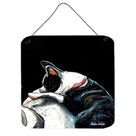 Caroline's Treasures MW1315DS66 Boston Terrier Spot in The Sun Wall or Door Hanging Prints Aluminum Metal Sign Kitchen Wall Bar Bathroom Plaque Home Decor, 6x6, Multicolor