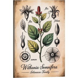 Placa botánica de Ashwagandha – Withania Somnifera 30x45 cm, impresión Giclée