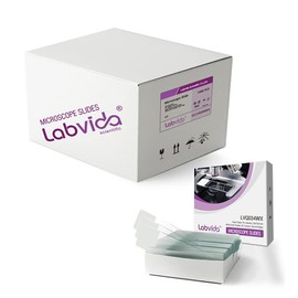 Labvida Labvida 72pcs x 20 Boxes of Pre-Cleaned White Color Frosted Microscope Slide, Dim.75mmx25mm, Super Grade Glass, Ground Edges, 45 Safety Corners, LVQ034WX