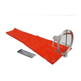 Airport Windsock Corporation 8" X 36" Orange Windsock and 8" Aluminum Frame Combo USA Made