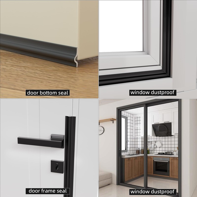 196 inch Weather Stripping for Windows Doors,Self-Adhesive Window Draft Stopper