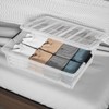 Parlynies 50 Quart Large Under Bed Storage Box, Clear Plastic
