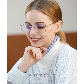 ANYLUV Blue-Light Glasses for Men: Blue Light Blocking Glasses for Men Women Metal Gaming Glasses Anti Eyestrain