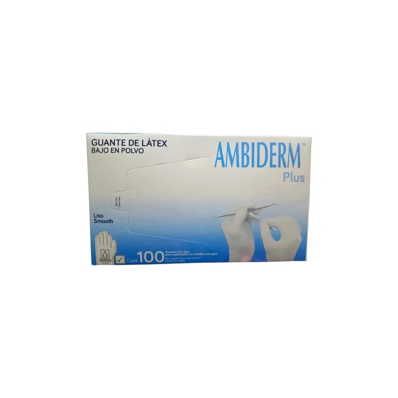 Guantes De Látex Plus Ambiderm Talla Mediana