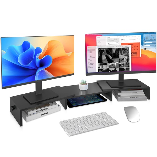 Pholiten Dual Monitor Stand Riser for 2 Monitors，Desktop Monitor Stand