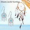 Dream Catcher Earrings 925 Sterling Silver Turquoise Lotus Dreamcatcher Earring