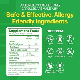 Culturelle Daily Probiotic Capsules For Men & Women, Most Clinically Studied Probiotic Strain, Digestive & Gut Health, Supports Occasional Diarrhea, G