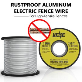 8 Pack 250 ft 17 Gauge Aluminum Electric Fence Wire for Garden Fence, Electric Fence, Chicken Wire Fence,High Conductivity and Durability
