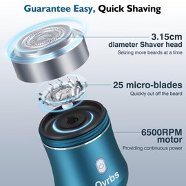 Mini Electric Razor,Aluminum Alloy Body,3D Floating Shaver Head,Type-C Charging,use for 45 Days,IPX7 Waterproof,Mini Portable Shaver,Travel Razor,Mini Shaver,Suitable for Home,Car,Trave