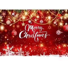 Dudaacvt 7x5ft Christmas Backdrop Red Merry Christmas Backdrop for Photography Xmas Snowflake Photo Banner for Winter New Year Xmas Eve Family Party Decoration D784