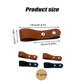 4Pcs Thick Leather Whip Holster Bullwhip Holder, Belt Loop Bullwhip Holder,Leather Whip Holster Black Brown Color Handmade Whips Holder for Horse Riding Whips Crops