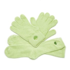 Aloe Socks and Gloves Set | Green Moisturizing Socks and Gloves Infused with Aloe and Vitamin E | Spa Socks and Gloves for Women