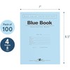 ROARING SPRING Exam Blue Books, 100 School Examination Booklets, 8.5"