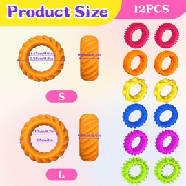 SUpotery 12 Stück Sensorische Ringe Aus Silikon, 6 Texturen Silikon Fidget Sensory Fidget Ring, Fidget Ringe Sensorisches für Kinder und Erwachsene, Autismus, Reduziert Angstzustände (6 Farben)