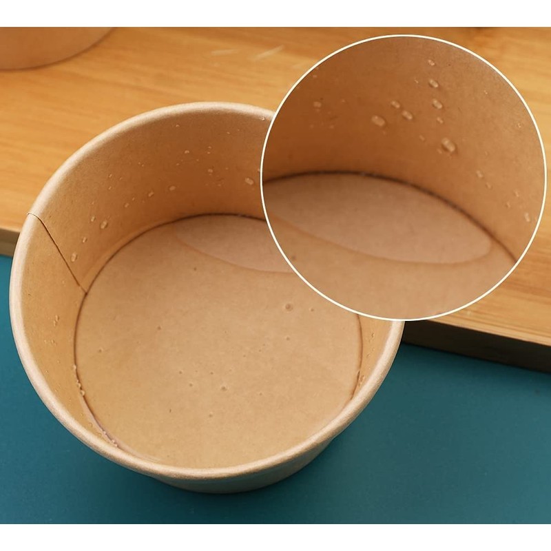 DeinPack 25 Soup Cups to Go with Lids Brown 230