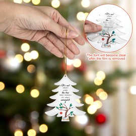 2Pcs Christmas Ornaments,Xmas Tree Decoration Gifts for Family, Sister, Brother, Friends,Husband Wife Tree Shape Acrylic Ornament Christmas Decor Ideal Under Tree Gifts for Coworkers Women Men,4 Ropes