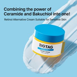 ZIGTAG Cerachiol Face Cream, Ceramides & Bakuchiol, Sensitive Skin Hydrating Gel Moisturizer, 1.69 Oz
