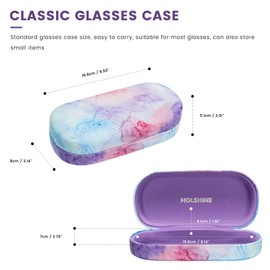 molshine Hard Shell Leather Sunglasses Case,Classic Large Glasses Case for Women Men,Sunglass Eyeglasses (Pink Rendering)