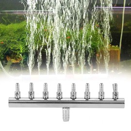 Pssopp 8-Way 12-Way Aquarium Air Distributor Stainless Steel Air Flow Splitter Aquarium Air Valve Connectors Aquarium Oxygen Distributor for Aquarium Fish Tank (8 Way)