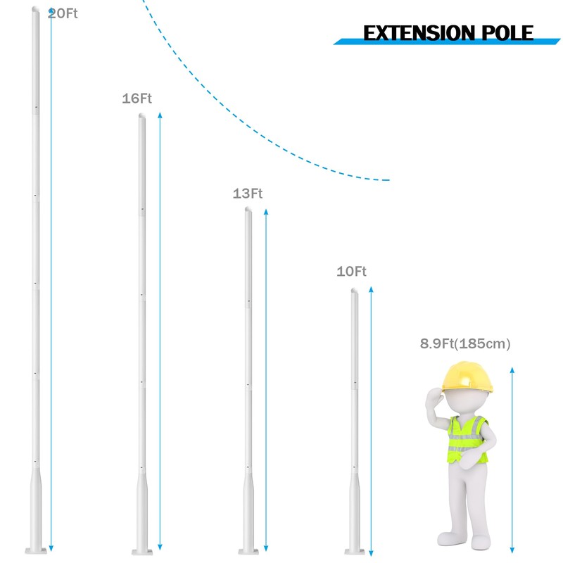 Street Light Pole 13Ft for Outdoor Lighting, Solar Street Light