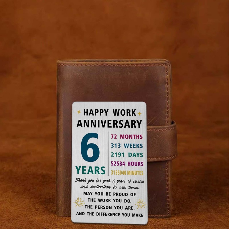 Richesele 6 Years Work Service Card - Thank You 6