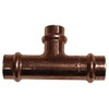 Cornat Press T-piece, copper with reduced outlet, 3 sockets, A
