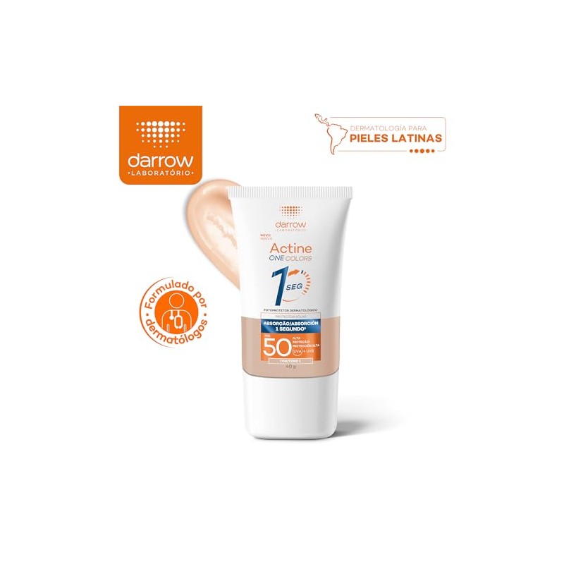 Darrow Protector Solar Facial Dermatológico Color Actine One Colors Fps50