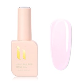 idyllbeauty Hema Free Builder Base Gel, Jelly Pink, Can be Used by Pregnant Women, 4 in 1 Builder Base Gel Strengthener, Thickening & Repair