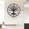Dankeit Tree of Life Wall Clock, 24Inch Metal Black Family