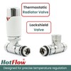 Hot Flow White Marella 3 Modern Thermostatic Radiator Valve Straight