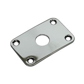 Curved Rectangular Metal Guitar Jackplate - Chrome - Explorer Electric Guitar for 1/4" Output Jacks