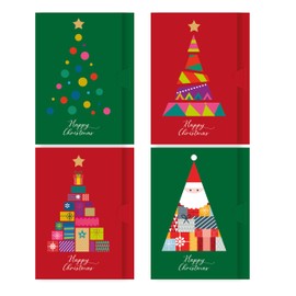 Christmas Money Wallets Pack of 8. Pack Contains 4 Different Christmas Tree Designs. Universal Wallet for Cash, Voucher and Voucher on Display Card. Ecofriendly.