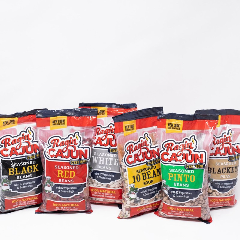 Ragin' Cajun Seasoned Blackeye Beans - 16 oz Pack, Fat-Free,
