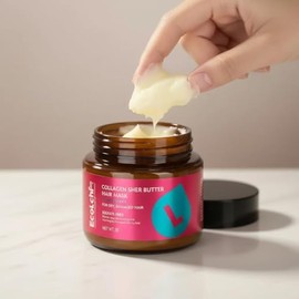 EcoLchi Mascarilla Capilar de Colgeno y Manteca de Karit, Para Cabello Seco y Daado, Sin Sulfatos, 550ml                                              