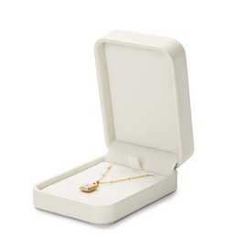 Oirlv Polyurethane Leather Beige Pendant Box Jewellery Box Valentine's Day Birthday Gift Box Jewellery Display Stand