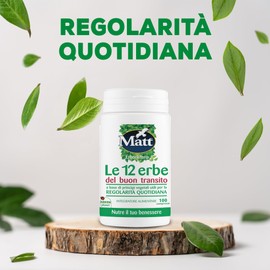 Matt, Le 12 Erbe del Buon Transito, Integratore Alimentare a Base di Principi Vegetali Utili per la Regolarità Quotidiana, Favorisce la Funzione Digestiva, Confezione da 100 Compresse