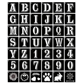 ASMPIO 2 Inch Letter Stencils Symbol Numbers Craft Stencils, 42 Pcs Reusable Plastic Alphabet Templates for Painting on Wood, Wall, Fabric, Rock, Glass,Chalkboard, Signage, DIY Art Projects (2 Inch)