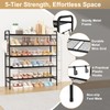 VILICK 5 Tier Shoe Rack 33" Wide Metal Shoe Organizer