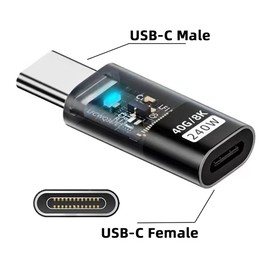 cablecc - USB 4 Male to Female Extension 40Gbps Type C 240W 8K Video Adapter for Laptop Phone