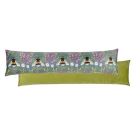 Wylder Nature House of Bloom Zinnia Bee Draught Excluder Cover, Blue, 92 x 20cm