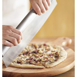 HUJI 14-Inch Premium Pizza Cutter Rocker Style - Heavy-Duty Stainless Steel Blade - Non-Stick, Slicing Tool for Pizzerias and Gourmet Home Cooking