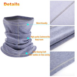 Obacle Neck Gaiter Fleece Neck Warmer Face Mask Soft for Men Women Winter Cold Weather Windproof (Light Blue)