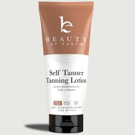 Beauty by Earth Self Tanner Body Lotion - Golden Natural Bronzed Sunless Safe Tanning Glow Amazing Scent Made in USA, Vegan Cruelty Free & Hydrating:_Fair to Medium