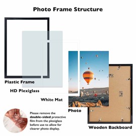 12x16 Black Picture Frame for 30 x 40cm Diamond Painting Art, Display Photo 12 x 16 or 10 x 14 Without Mat, Wall Hanging Large Diamond Painting Frames with Plexiglass