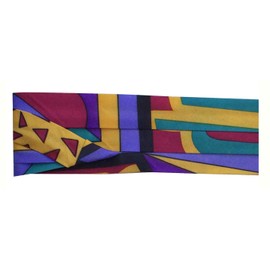 FQH Hat Band - 3-Pleat Lt Weight Cotton/Poly, Polyester, Satin 2-End Hook Hat Band (Mardi Gras, One Size)